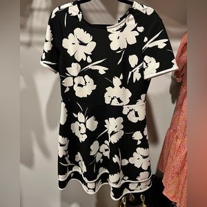 Black and white floral dress size 10 Petite